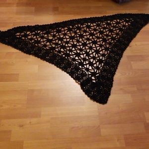 Black crochet shawl